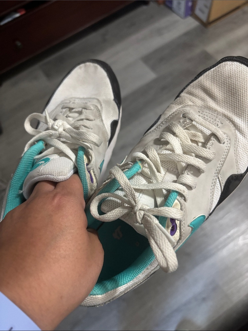 Nike White Teal Accent Women's Sneakers